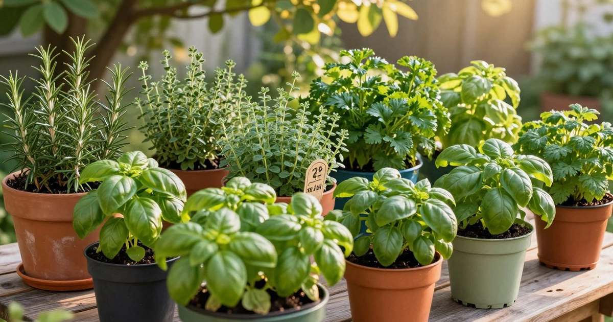 growing herbs in containers