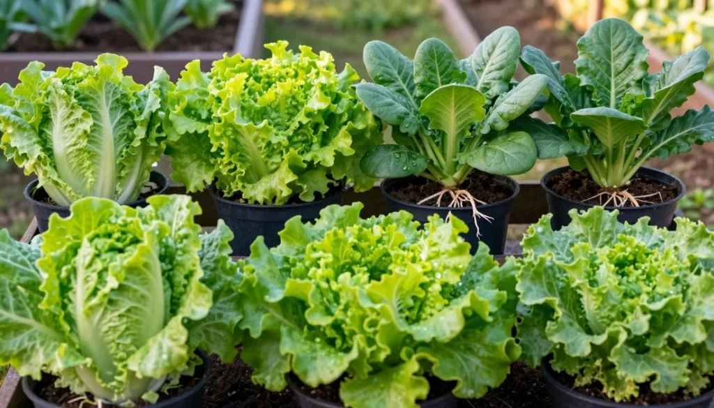 lettuce in containers