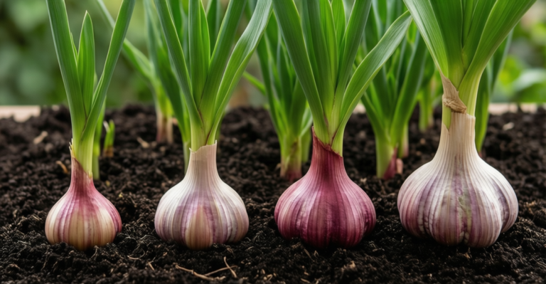 growing stages of garlic