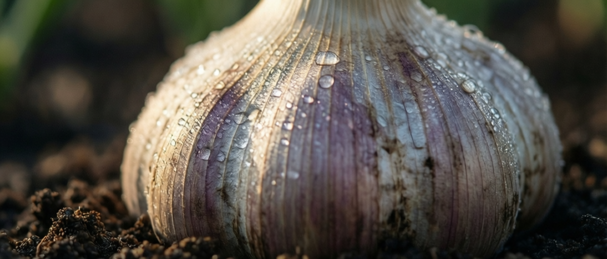 what does garlic look like growing