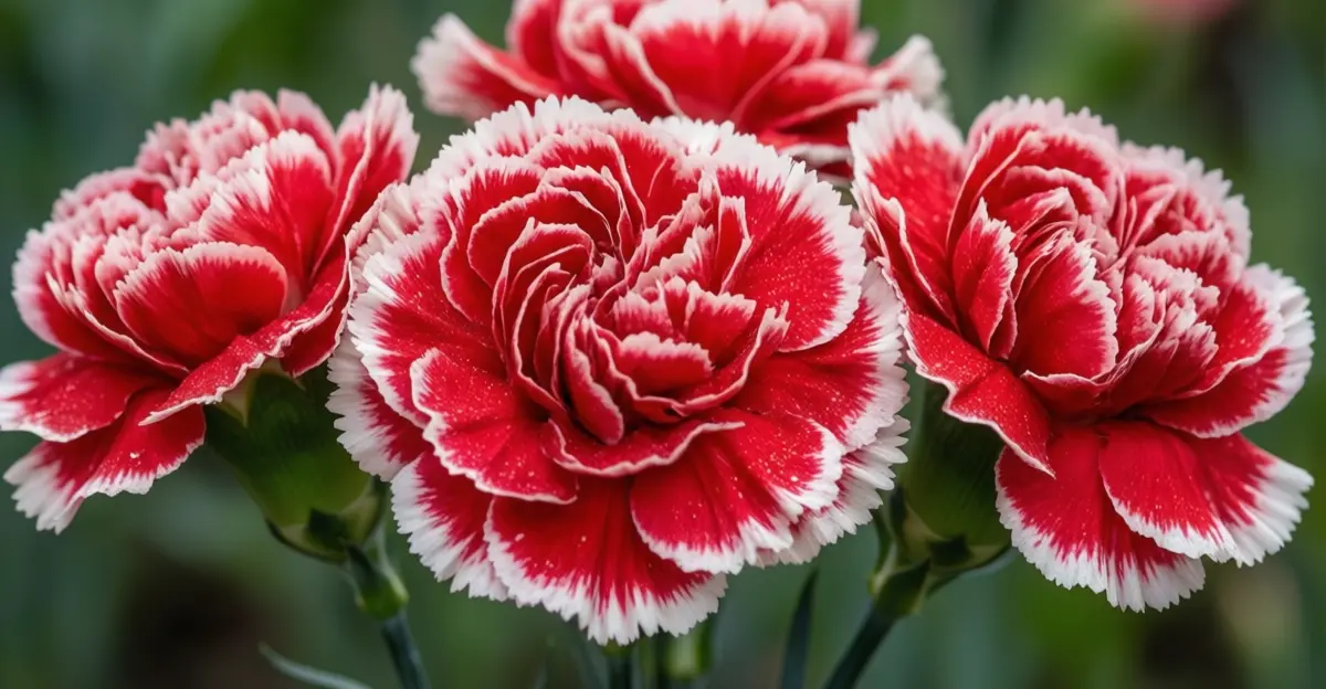 red white carnations